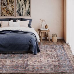Kukoon Blue Distressed Soft Washable & Liquid Repellent Living Room Area Rug in Duck Egg Blue - Size: 60 cm x 240 cm - thumbnail 5