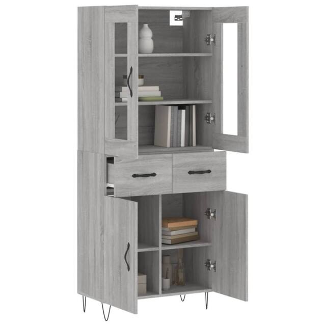 Berkfield Home Highboard Grey Sonoma 69.5x34x180 cm Engineered Wood - image 1