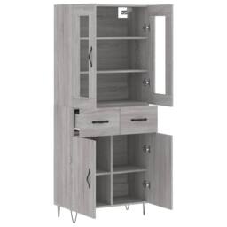 Berkfield Home Highboard Grey Sonoma 69.5x34x180 cm Engineered Wood - thumbnail 4
