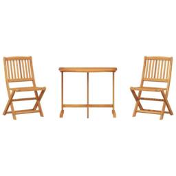 Berkfield Home Beautiful 3 Piece Folding Garden Dining Set Solid Wood Acacia in Brown - thumbnail 3