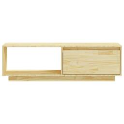 Berkfield Home TV Cabinet 110x30x33.5 cm Solid Pinewood in Light Brown - thumbnail 4