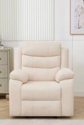 More4Homes Boston 1 Seater Fabric Manual Recliner Chair in Beige - thumbnail 8