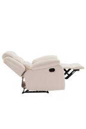 More4Homes Boston 1 Seater Fabric Manual Recliner Chair in Beige - thumbnail 6