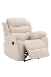 More4Homes Boston 1 Seater Fabric Manual Recliner Chair in Beige - thumbnail 4