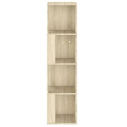 Berkfield Home Corner Cabinet Sonoma Oak 33x33x132 cm Engineered Wood in Brown - Size: 33 x 33 x 132 cm - thumbnail 5