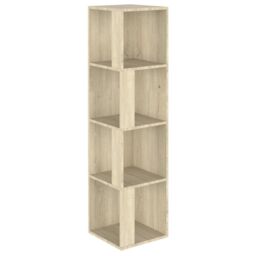 Berkfield Home Corner Cabinet Sonoma Oak 33x33x132 cm Engineered Wood in Brown - Size: 33 x 33 x 132 cm - thumbnail 2