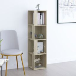 Berkfield Home Corner Cabinet Sonoma Oak 33x33x132 cm Engineered Wood in Brown - Size: 33 x 33 x 132 cm - thumbnail 1