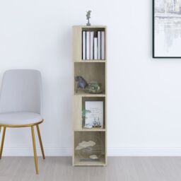 Berkfield Home Corner Cabinet Sonoma Oak 33x33x132 cm Engineered Wood in Brown - Size: 33 x 33 x 132 cm - thumbnail 3