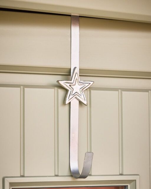Dibor Silver Star Over Door Christmas Decoration Wreath Hanger Hook - image 1