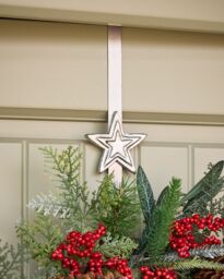 Dibor Silver Star Over Door Christmas Decoration Wreath Hanger Hook - thumbnail 3