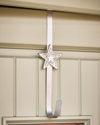 Dibor Silver Star Over Door Christmas Decoration Wreath Hanger Hook