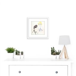 Artery8 Illustration French Jean Sarment Et Marguerite Valmond Actors 8X8 Inch Square Wooden Framed Wall Art Print Picture with Mount in White - thumbnail 2