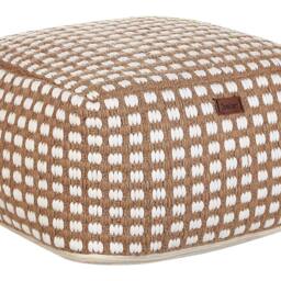 Wyld and Coco Handwoven Pouf Ottoman Beige Cotton-Wool 50 x 50 cm - thumbnail 2