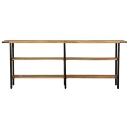 Berkfield Home Console Table 180x35x70 cm Solid Wood Mango in Brown - Size: 180 x 35 x 70 cm - thumbnail 2