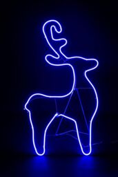Shatchi Reindeer Neon Effect Rope Light Silhouette Double Side 90 Blue LEDs Christmas