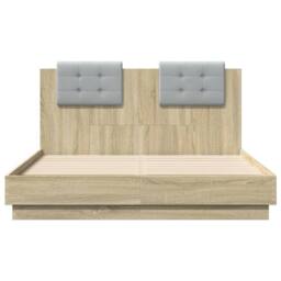 Berkfield Home Bed Frame without Mattress Sonoma Oak 135x190 cm Double in Light Brown - thumbnail 4