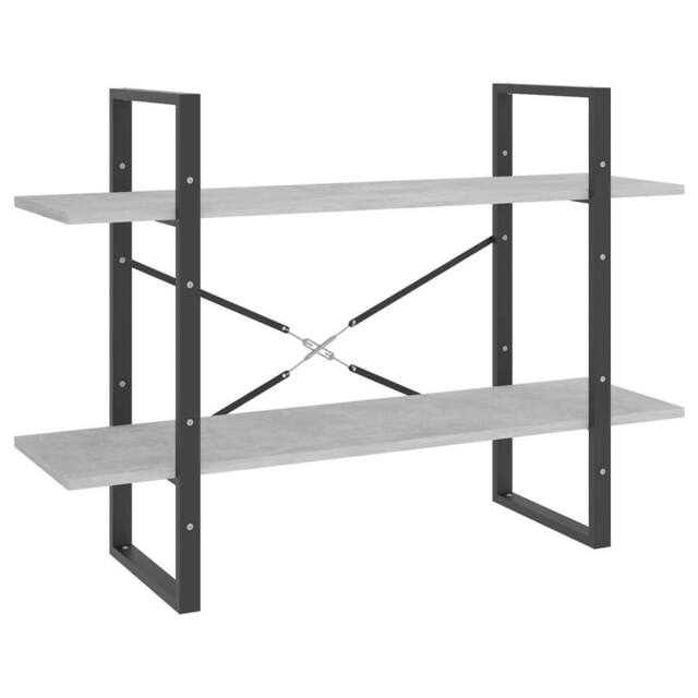 Berkfield Home 2-Tier Book Cabinet Concrete Grey 100x30x70 cm Engineered Wood - Size: 100 x 30 x 70 cm - image 1