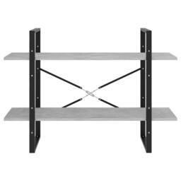Berkfield Home 2-Tier Book Cabinet Concrete Grey 100x30x70 cm Engineered Wood - Size: 100 x 30 x 70 cm - thumbnail 5