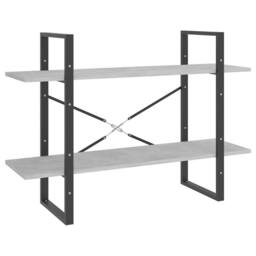 Berkfield Home 2-Tier Book Cabinet Concrete Grey 100x30x70 cm Engineered Wood - Size: 100 x 30 x 70 cm - thumbnail 1