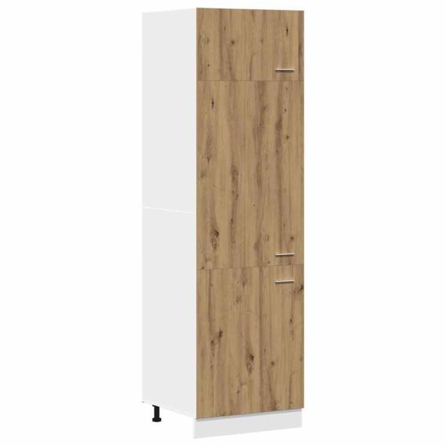 Berkfield Home Refrigerator Cabinet Lyon Artisan Oak 60x57x207 cm Engineered Wood in Brown - Size: 60 x 57 x 207 cm - image 1