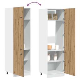 Berkfield Home Refrigerator Cabinet Lyon Artisan Oak 60x57x207 cm Engineered Wood in Brown - Size: 60 x 57 x 207 cm - thumbnail 9