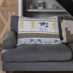 Benjamin Tate Design Heiroglyphs Blanket in Natural - Size: 120 cm x 150 cm - thumbnail 2