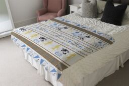 Benjamin Tate Design Heiroglyphs Blanket in Natural - Size: 120 cm x 150 cm - thumbnail 3