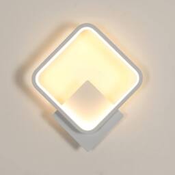 Goeco Indoor LED Wall Light, 17 W, Modern Square White Wall Lamp, 3000K - thumbnail 1