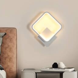 Goeco Indoor LED Wall Light, 17 W, Modern Square White Wall Lamp, 3000K - thumbnail 2