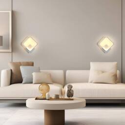 Goeco Indoor LED Wall Light, 17 W, Modern Square White Wall Lamp, 3000K - thumbnail 3