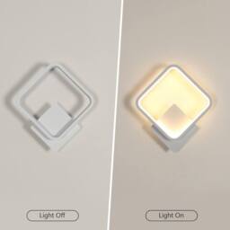 Goeco Indoor LED Wall Light, 17 W, Modern Square White Wall Lamp, 3000K - thumbnail 8