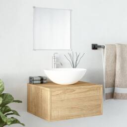 Berkfield Home 2 Piece Bathroom Furniture Set Oak Engineered Wood in Brown - thumbnail 1