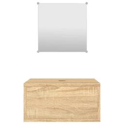 Berkfield Home 2 Piece Bathroom Furniture Set Oak Engineered Wood in Brown - thumbnail 4