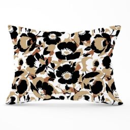 Warren Reed - Designer Modern Flower Pattern Cushions in Brown - Size: 60 cm x 60 cm - thumbnail 1