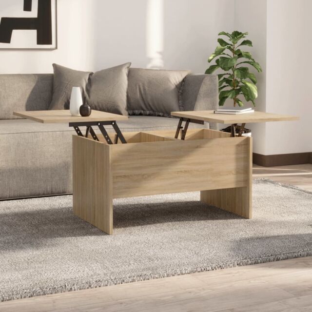 Berkfield Home Coffee Table Sonoma Oak 80x50x42.5 cm Engineered Wood in Brown - image 1