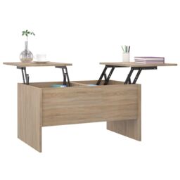 Berkfield Home Coffee Table Sonoma Oak 80x50x42.5 cm Engineered Wood in Brown - thumbnail 4