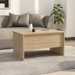 Berkfield Home Coffee Table Sonoma Oak 80x50x42.5 cm Engineered Wood in Brown - thumbnail 3