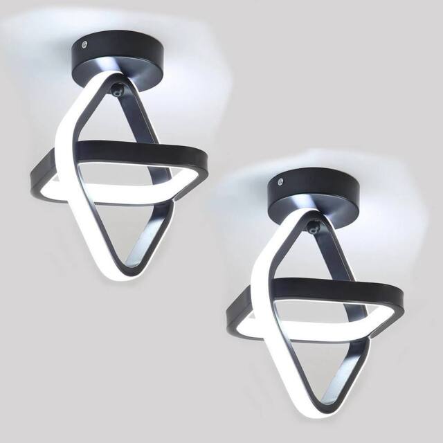 EONLION 2X Modern LED Ceiling Light 22W Cool White Fixture Metal in Black - image 1