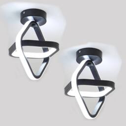 EONLION 2X Modern LED Ceiling Light 22W Cool White Fixture Metal in Black - thumbnail 1