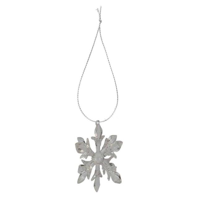 VFM e-Store Christmas Hanging Snowflake Decoration 9cm x 15cm Silver X 1 - Size: 9 cm x 15 cm - image 1