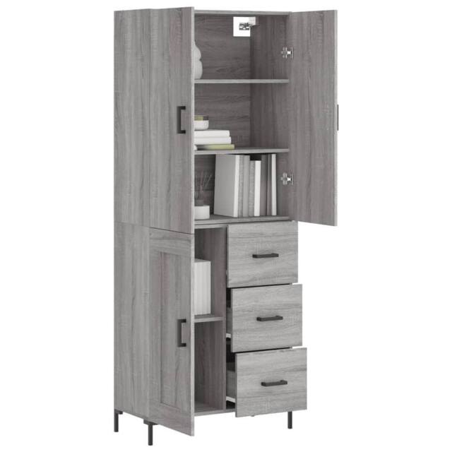 Berkfield Home Highboard Grey Sonoma 69.5x34x180 cm Engineered Wood - image 1