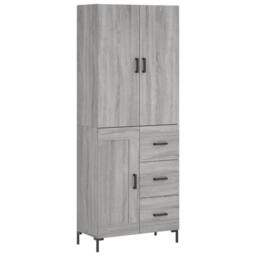Berkfield Home Highboard Grey Sonoma 69.5x34x180 cm Engineered Wood - thumbnail 3