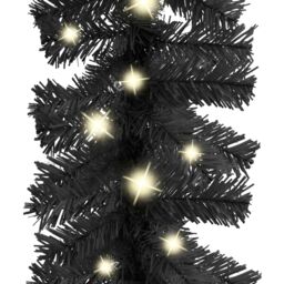 Berkfield Home Christmas Garland with LED Lights 20 m Black - thumbnail 4