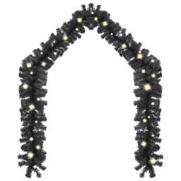 Berkfield Home Christmas Garland with LED Lights 20 m Black - thumbnail 2