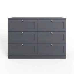 FWStyle Dark Matt Grey 6 Drawer Chest Of Drawers - thumbnail 2