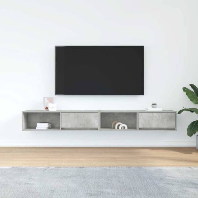 Berkfield Home TV Cabinets 2 pcs Concrete Grey 100x31x25.5 cm Engineered Wood - image 1