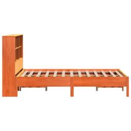 Berkfield Home Decorative Bookcase Bed Frame Wax Brown 150x200 cm King Size Soli - thumbnail 5