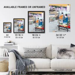 "Artery8 Maidens at Fish Pond Vintage Japan Wall Art Print Gekko - Size: W12"" x H16""" - thumbnail 3
