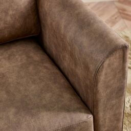 FurnitureboxUK Logan Brown Faux Leather Armchair - thumbnail 5