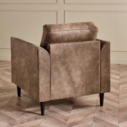 FurnitureboxUK Logan Brown Faux Leather Armchair - thumbnail 3